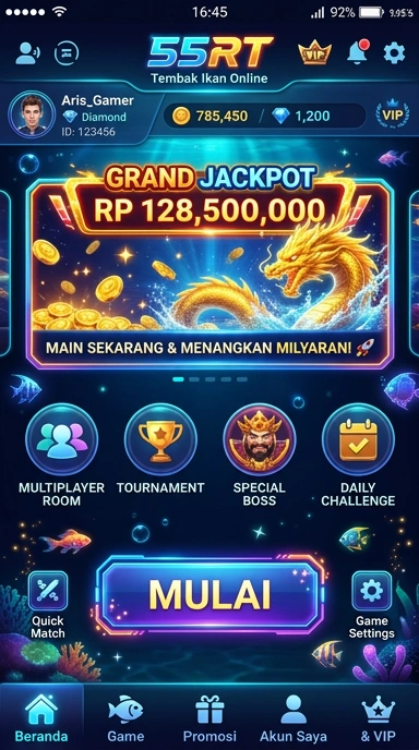 Layar utama 55rt — antarmuka bersih setelah instalasi